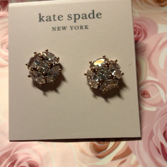 NWT SPARKLY KATE SPADE “FLYING COLORS “ - Blush - FIVE-STONE PIERCED EARRINGS.🌸 - Picture 8 of 11